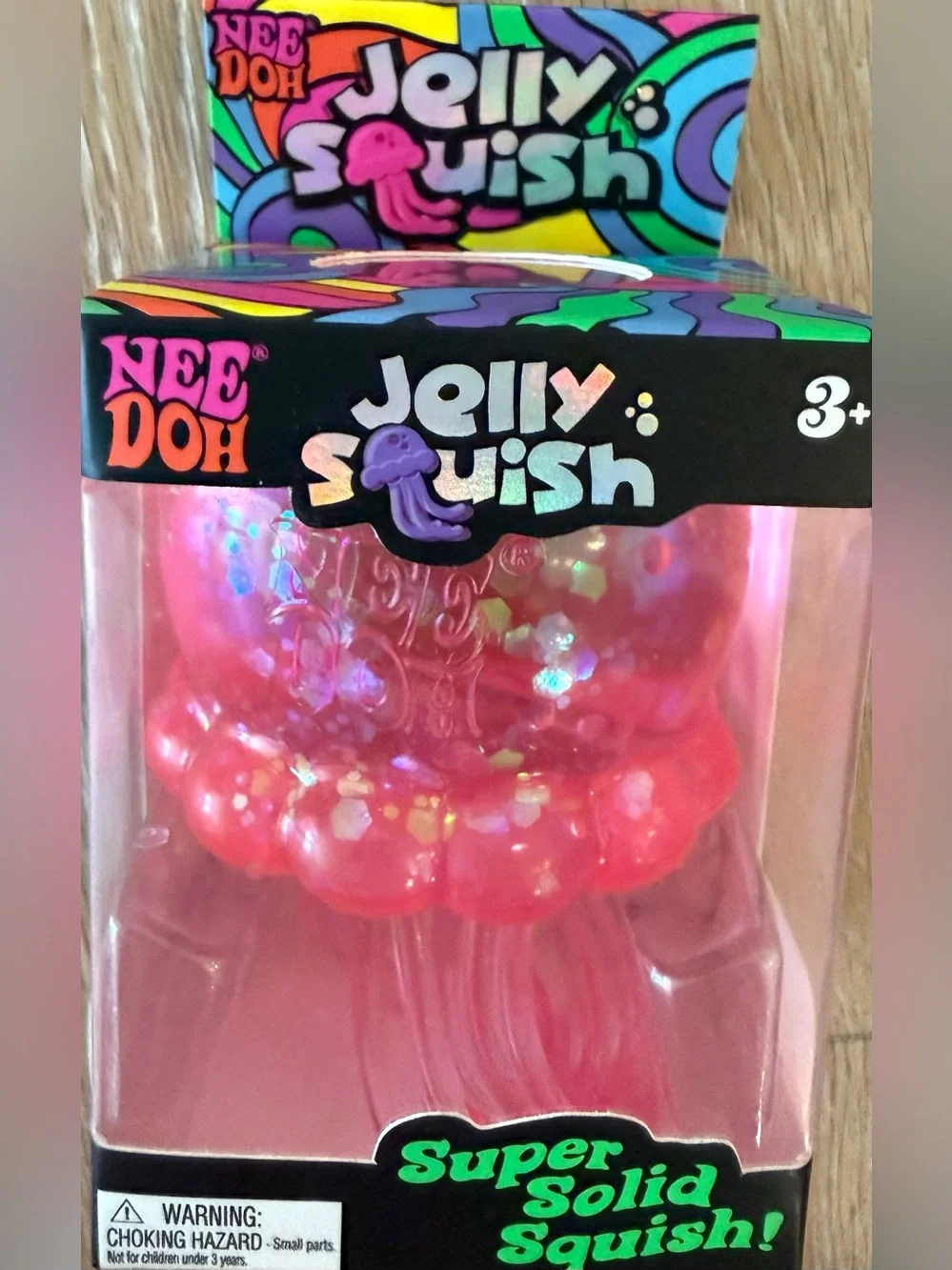 SCHYLLING NEEDOH ORIGINAL JELLY SQUISH SHIMMER NEON PINK TOY TRENDING NEW IN BOX